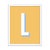 Alphabet Series in Yellow, Letter L by Pencil & Paper in White Frame, XS Art Print For Sale