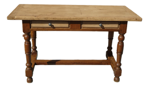 Oak Desk with 2 Drawers, 1930s