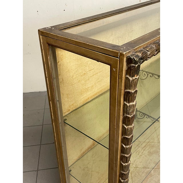 Vintage Display Cabinet with Carved and Gilded Wooden Frame, 1940s For Sale - Image 14 of 18
