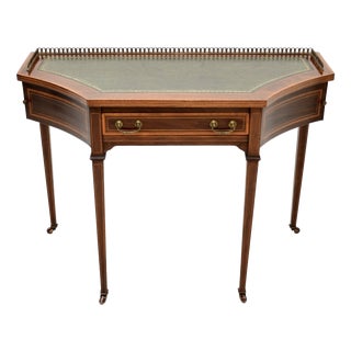 Antique Edwardian Writing Table with Leather Top, 1900s For Sale