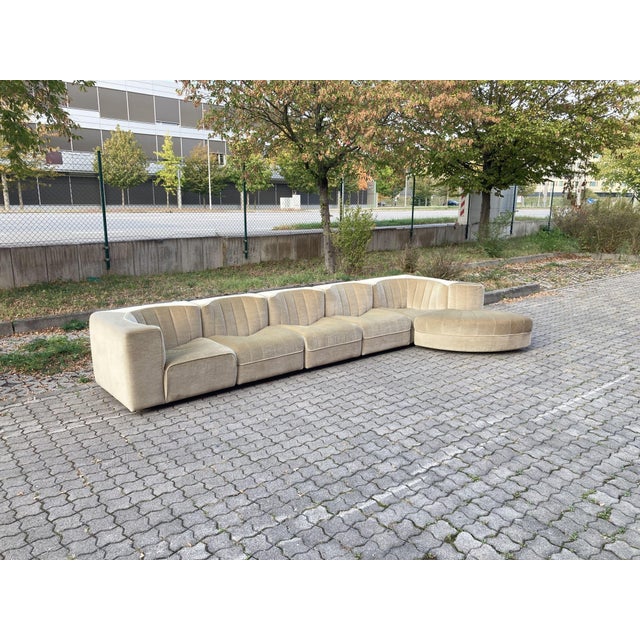 An exceptional six-piece modular sofa designed by Tito Agnoli for Arflex, Model 9000, originally conceived in 1969....