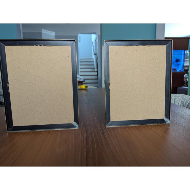 Vintage Mid-Century Pastel Florals & Brass Gallery Framed Art Prints — A Pair For Sale In Atlanta - Image 6 of 6