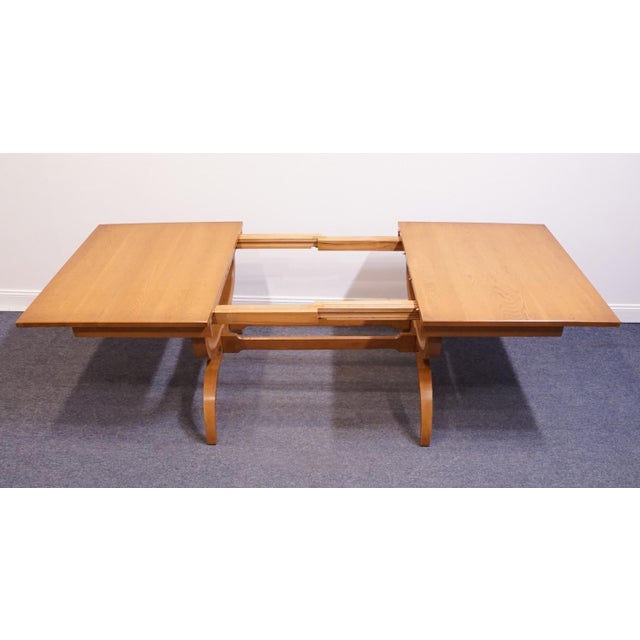 Unique Furniture Solid Oak Southwestern Mediterranean 66" Trestle Dining Table 5551 – American Fiesta Finish For Sale In Kansas City - Image 6 of 8