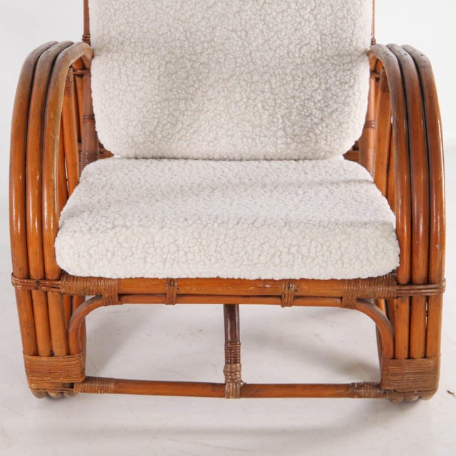 Stunning 1970s rattan armchair, nicknamed "pretzel." It gets its name from its pretzel-like shape. Very comfortable with...