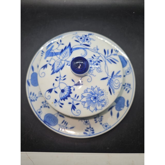 Mid-Century Modern Vintage Hutchenreuther - Germany - Blue Onion Covered Butter Dish & Lid For Sale - Image 3 of 6