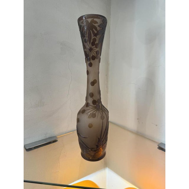 Jugendstil Vase with Floral Decoration from Emile Gallé, 1890s For Sale - Image 3 of 9