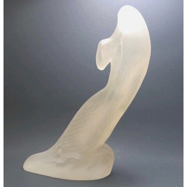 Vintage 1980s Austin Productions Frosted Lucite Mermaid Art Deco Sculpture For Sale In Dallas - Image 6 of 9