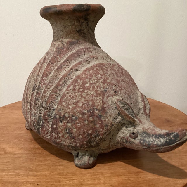 Folk Art Vintage Mesoamerican Armadillo Terra Cotta Pottery Vessel Garden Sculpture For Sale - Image 3 of 12