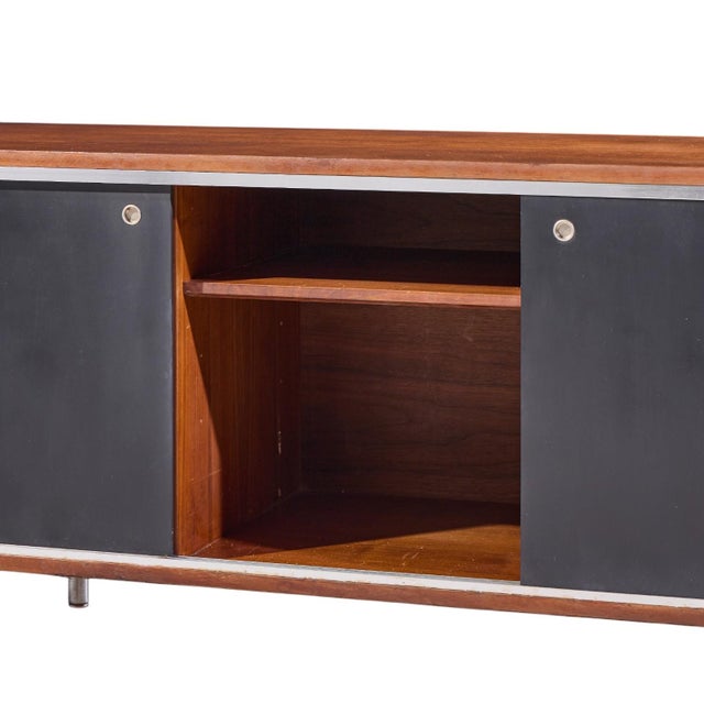 George Nelson for Herman Miller 8000 Series Mid Century Walnut Sliding Door Credenza For Sale - Image 9 of 13