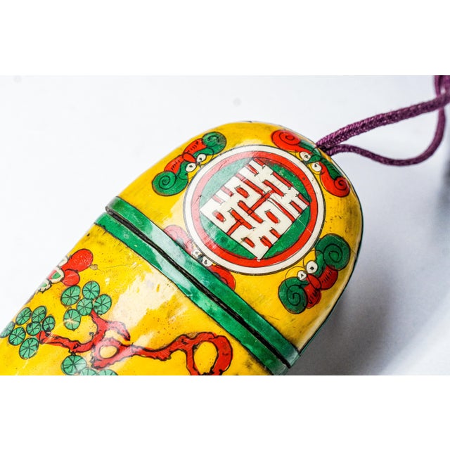 Orange Colorful Hand Painted Antique Lacquer Asian Chinese Tiger Eyeglass Spectacle Case Chinoiserie Home Decor For Sale - Image 8 of 15