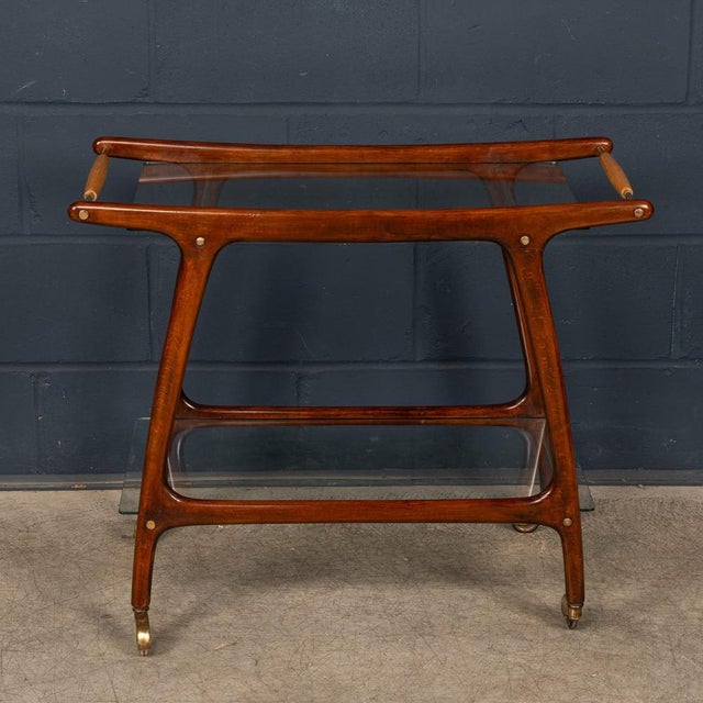 Vintage Italian Drinks Trolley in the style of Cesare Lacca, 1950 For Sale - Image 6 of 18