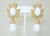 French Givenchy Gold Plate White Drop Dangle Earrings, 1980's For Sale - Image 3 of 10