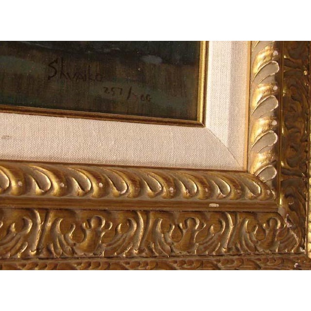 Impressionist Viktor Shvaiko Boats of Venice Framed Canvas Hand Signed Fine Art, Make Offer For Sale - Image 3 of 4