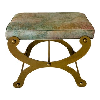 Maison Jansen Brass Curule Form Ployant Bench For Sale