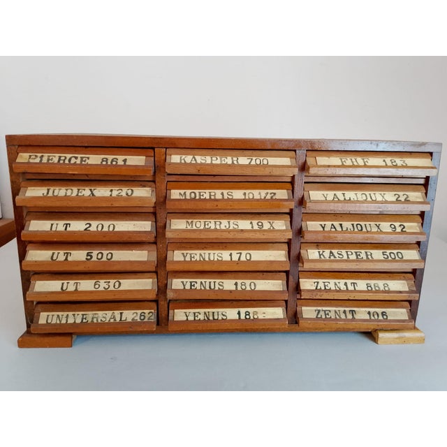 Vintage Wooden Watchmakers Cabinet, 1950s For Sale - Image 11 of 11