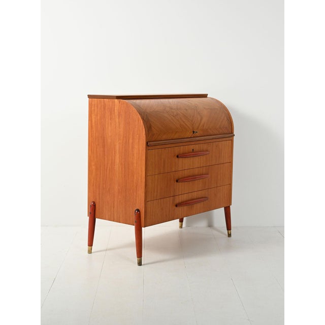 Roll-Top Secretary from Bröderna Gustafssons, 1950s For Sale - Image 4 of 12