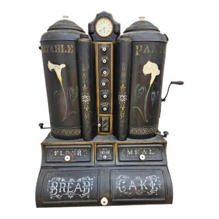 1890s Chuck Wagon Portable Kitchen Tin Portable Pantry With Spice Containers For Sale