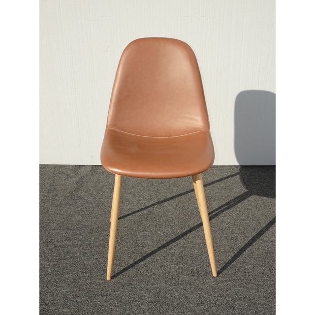 Set of Six Contemporary Modern Style Burnt Orange Dining Room Chairs