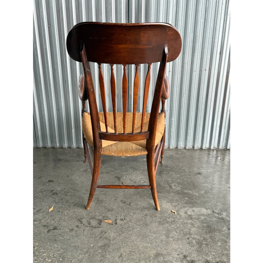Antique 19th C Country French Desk Chair | Chairish