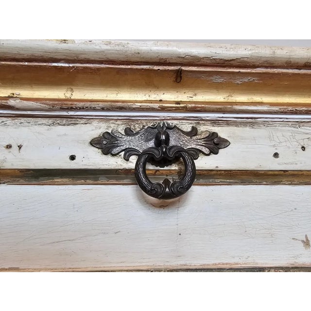 Antique Italian Painted White Parcel Gilt Single Door Cabinet For Sale - Image 9 of 12