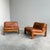 Mid-Century Modern Leather Lounge Chairs, 1970s, Set of 2, in Very Good conditions. Designed 1970 to 1979