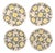 Set of 4 Bat Trang Vietnamese Ceramic Dessert/Salad Plates With Yellow and Blue Hand Painted Floral Motifs For Sale