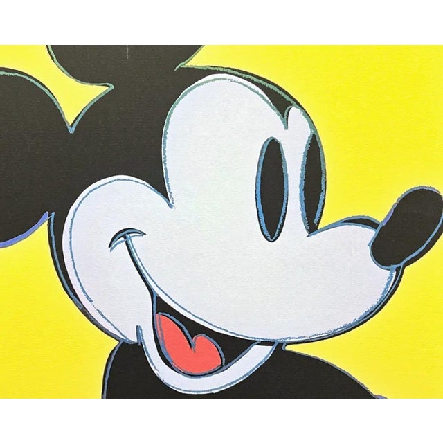 Andy Warhol (after) "Mickey Mouse yellow" print, size 60 x 60 cm, plate signed bottom right, numbered with pencil on heavy...