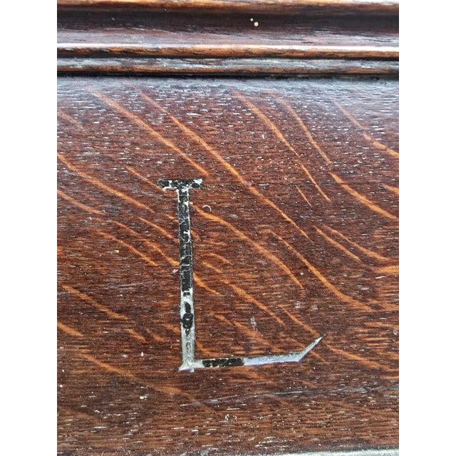 Brown Large Victorian Oak Mule Chest Coffer with Drawers & Carved Initials For Sale - Image 8 of 12