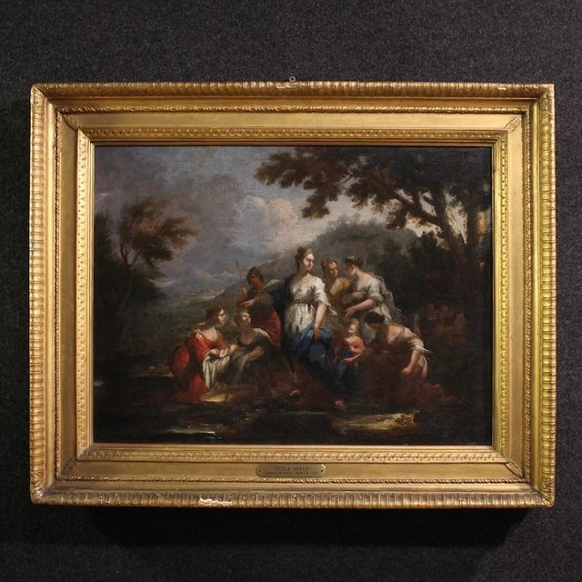 Venetian School, Moses Saved from the Waters, 1730, Oil on Canvas For Sale - Image 16 of 16