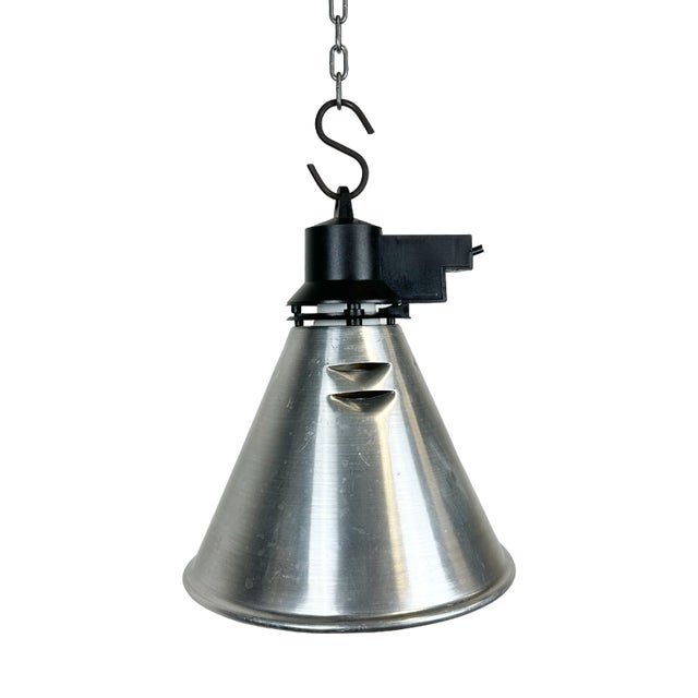 Small French Industrial Aluminium Pendant Lamp, 1960s For Sale
