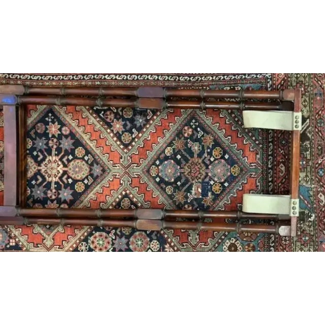 Mid Century Carved Faux Bamboo Wood Tray or Bar Service Stand For Sale - Image 4 of 5