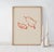 Abstract open edition giclee print by artist Anna Pepe. 20"x28" Elegant red leaves drawing on beige background. Printed on...