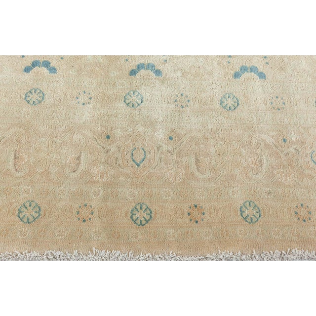 Vintage Persian Tabriz Beige Handwoven Wool Rug For Sale In New York - Image 6 of 9