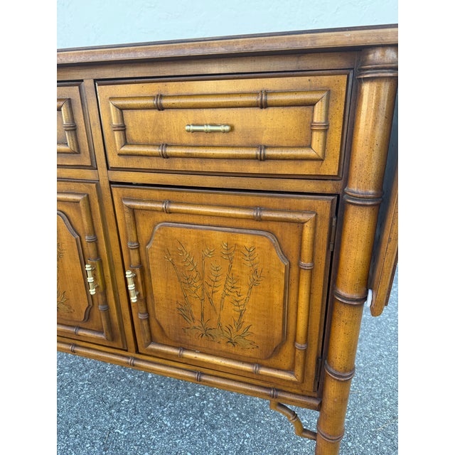 Dixie Furniture Aloha Faux Bamboo Server Bar For Sale - Image 9 of 11