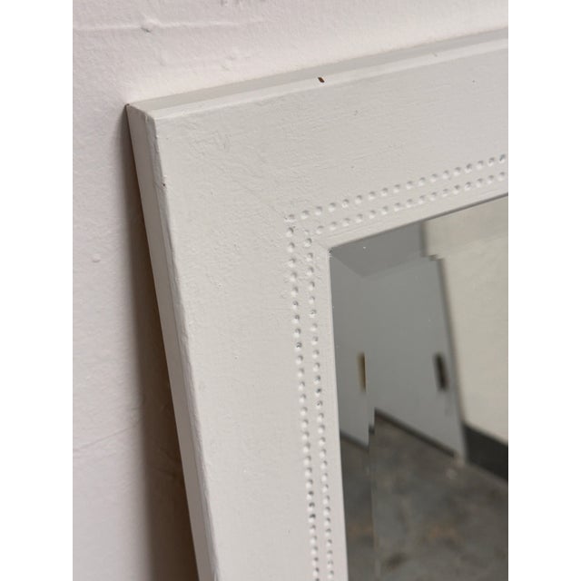2020s Contemporary White Dotted-Trim Rectangular Wall Mirror For Sale - Image 5 of 12