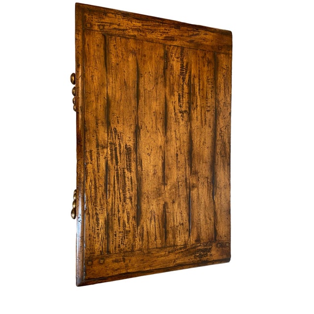 English Scarborough House by Maitland-Smith Attributed Bedside Table With Basketweave Pattern For Sale - Image 3 of 9