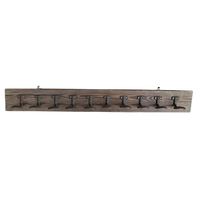 Workshop Coat Rack with 10 Hooks For Sale