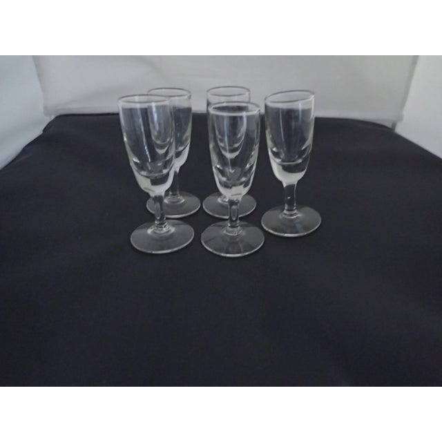 Mid Century Clear Shot Glasses - Set of 5 For Sale - Image 4 of 5