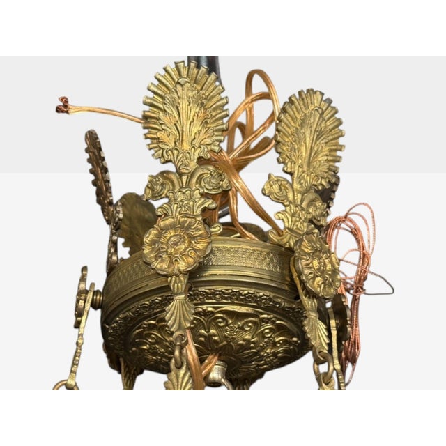 Neoclassical, Bronze, Crystal, Nine Light Chandelier, France, 19th C. For Sale - Image 9 of 12