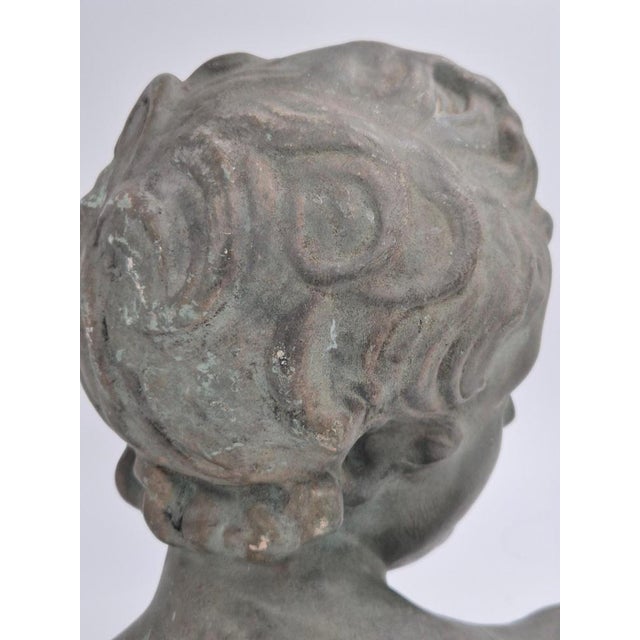 Gray Bust of Eros in Bronzed Plaster For Sale - Image 8 of 12