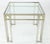 Mid-Century Modern Square Brass Rings Chrome Frame Shape Base Glass Top Side Table For Sale - Image 4 of 5