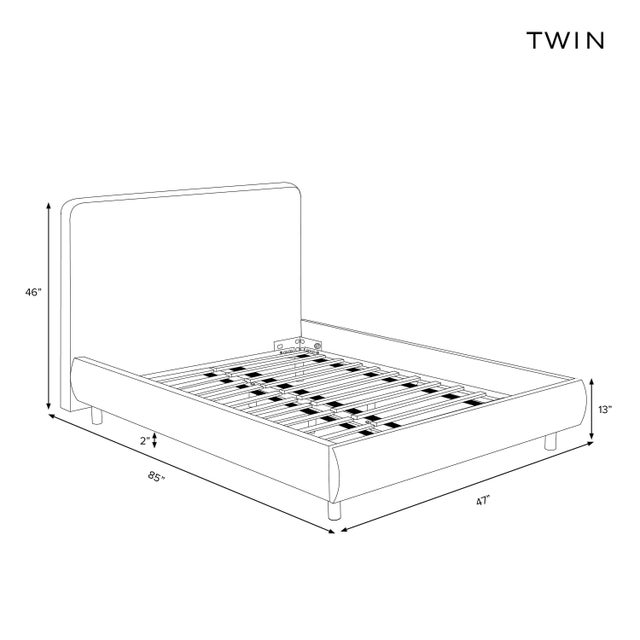 Transitional Stoffer Home x Cloth & Company Marisa Platform Bed in Performance Velvet Lichen - Twin For Sale - Image 3 of 6