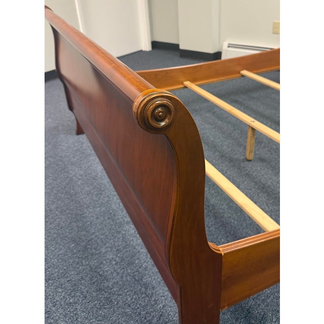 Ethan Allen Medallion Collection Cherry Sleigh Bed - Queen Size For Sale - Image 10 of 12