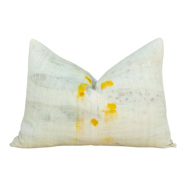 Vintage Rihon Tie Dyed Organic Silk Lumbar Pillow For Sale