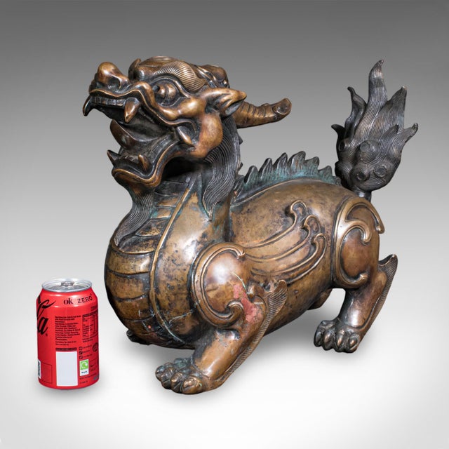 Large Vintage Pixiu Statue, Oriental, Bronze, Mythological, Figure, Feng Shui For Sale - Image 12 of 12