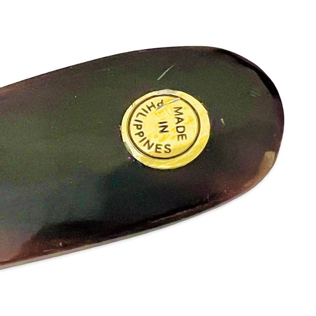 Oxblood Red Vintage Hand-Carved Horn Salad Servers, Philippines, C1970s, the Set of 2 For Sale - Image 8 of 8