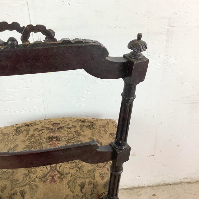 Black Small Antique Napoleon III Style Side Chair For Sale - Image 8 of 12