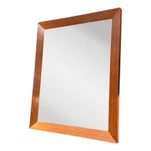 1960s Modern Wall Mirror Teak and Sapele Wood