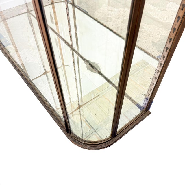 Large Antique Metal Museum Display Cabinet with Curved Glass, 1890s For Sale - Image 18 of 18