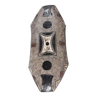 Large Vintage African Bamileke Tribe Shield Cameroon 41" H For Sale